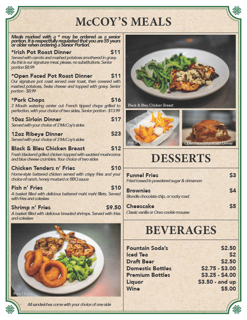 McCoy's Place Bar and Grill Menu - Image 4
